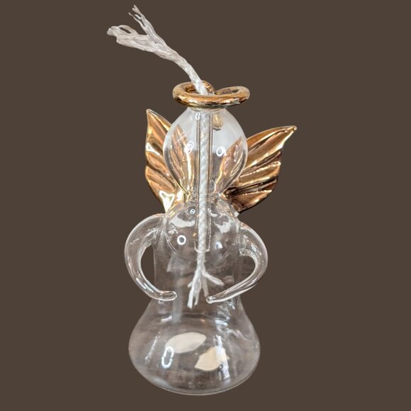 ✨ Vintage 1970s–1980s Lefton Hand Blown Glass Angel Oil Lamp – 5" - Picture 1 of 2